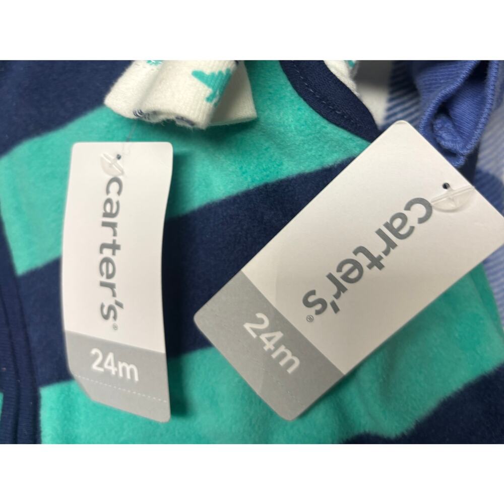 Carter’s Baby Boy 2 Sets 24M Vest Outfit Bundle Bodysuit Pants Plaid Dino New - Picture 7 of 7